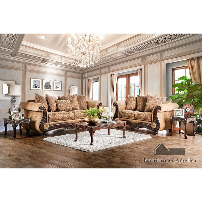 Furniture of America Nicanor Sofa + Loveseat