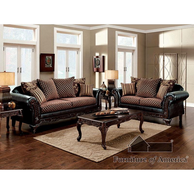 Furniture of America San Roque Sofa + Loveseat