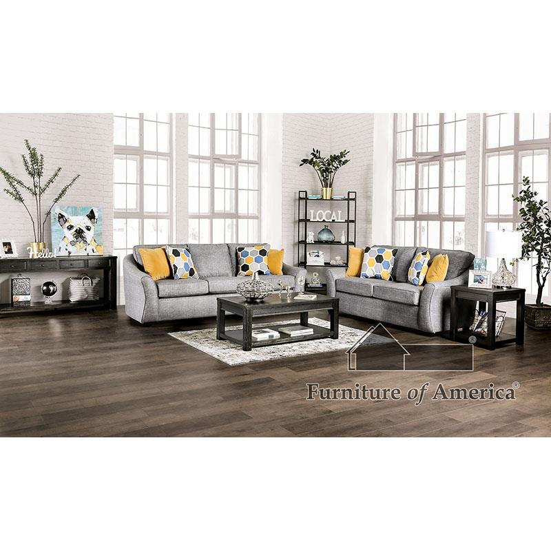 Furniture of America JARROW Loveseat, Light Gray