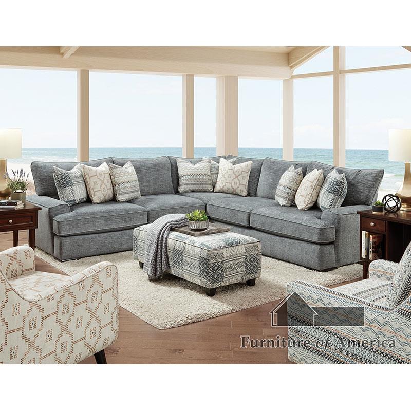 Furniture of America Eastleigh Sectional, Gray
