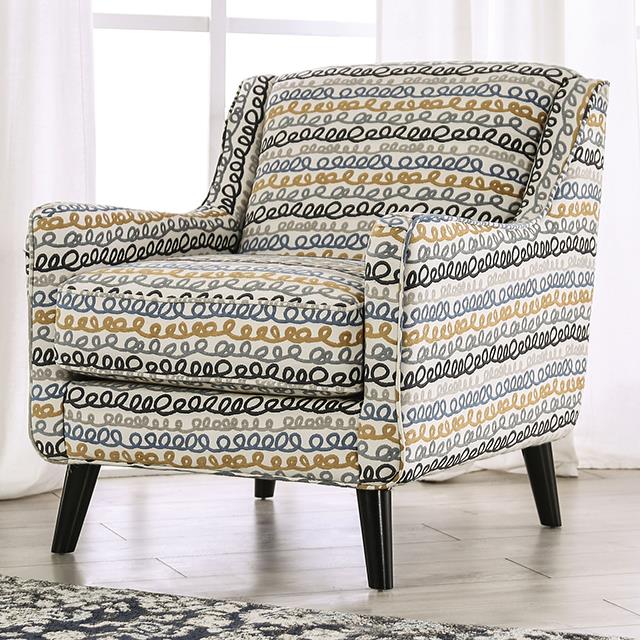 Furniture of America Chancery Accent Chair, Gray/Navy