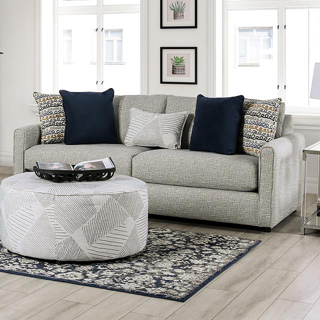 Furniture of America Chancery Sofa, Gray/Navy