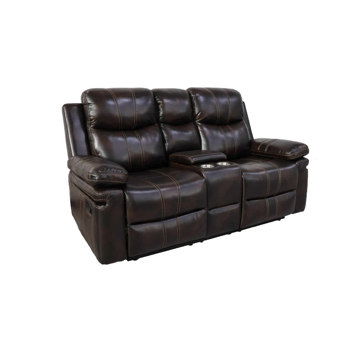 KELLEN MANUAL 2PC - SOFA / LOVE - BROWN