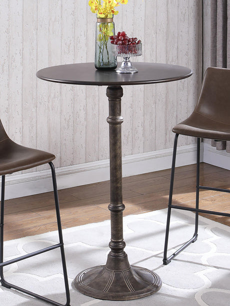 Coaster Oswego Round 30-inch Pub Height Bistro Bar Table Dark Russet