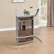 Coaster Dallas 2-shelf Curved Freestanding Home Bar Cabinet Silver