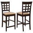 Coaster Gabriel Lattice Back Counter Chair Cappuccino (Set of 2)