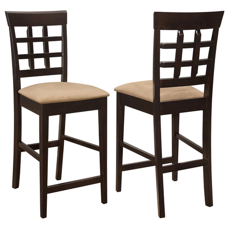 Coaster Gabriel Lattice Back Counter Chair Cappuccino (Set of 2)