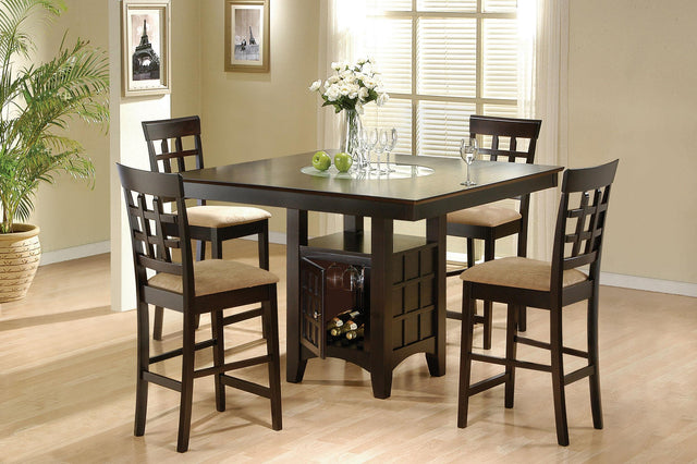 Coaster Gabriel 5-piece Square Counter Height Dining Set Cappuccino
