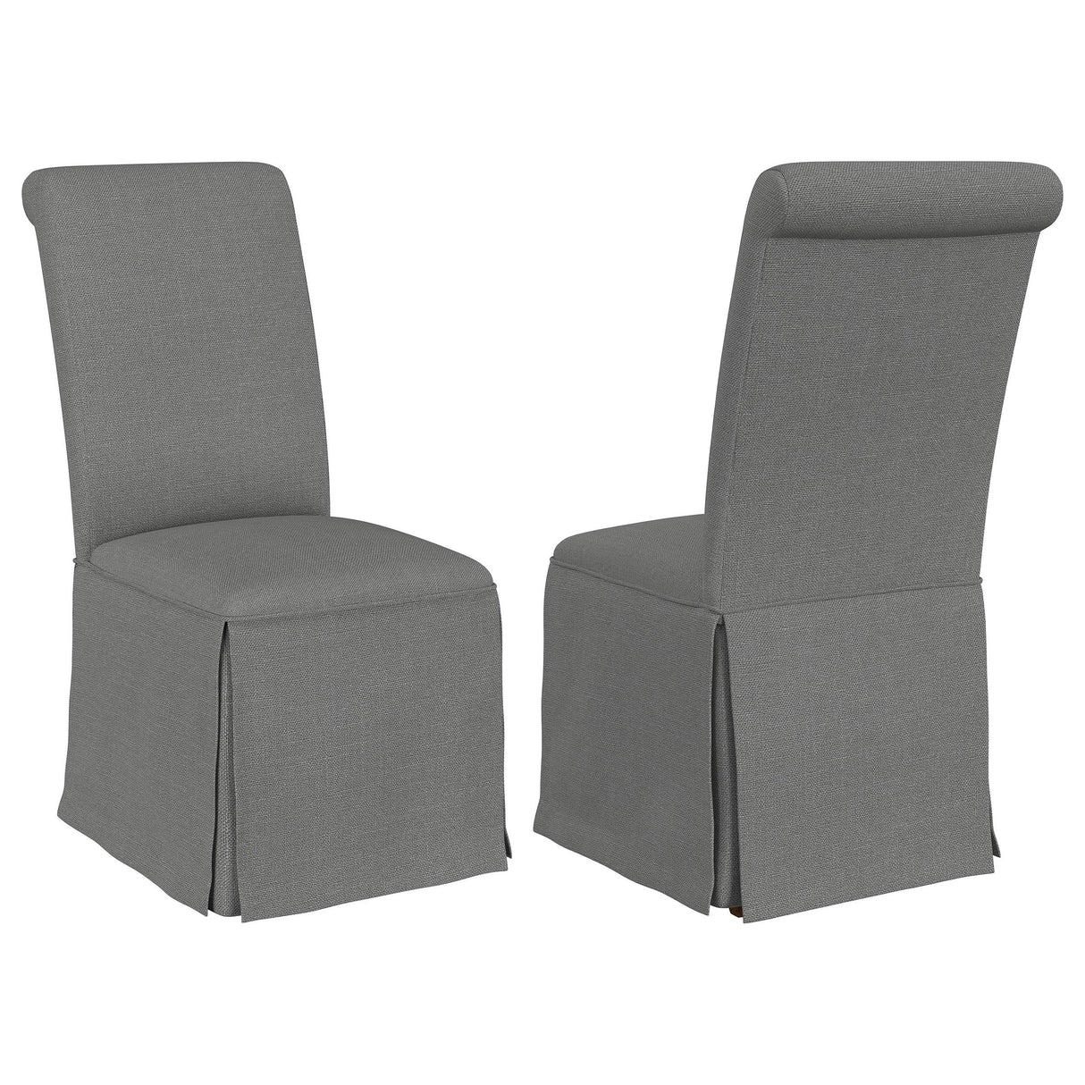 Coaster Shawna Upholstered Skirted Dining Chair Gray (Set of 2)
