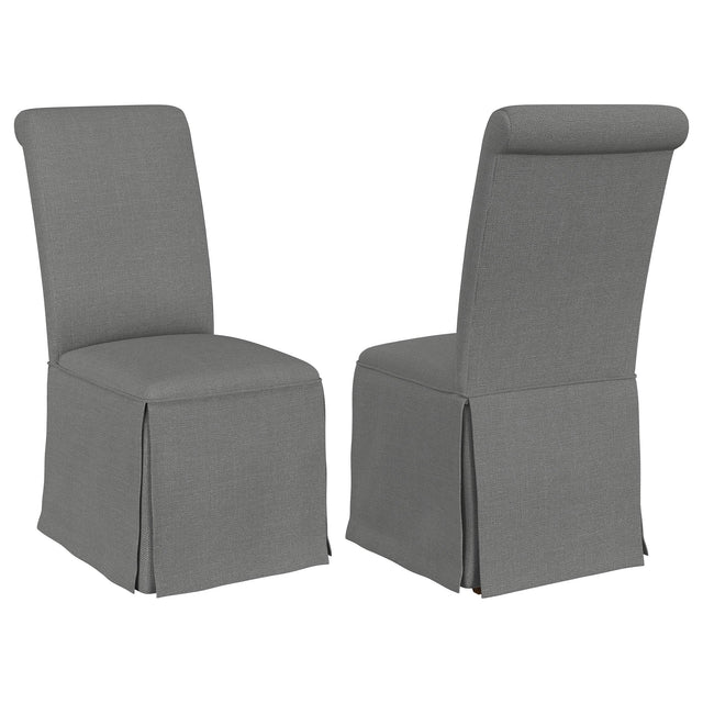 Coaster Shawna Upholstered Skirted Dining Chair Gray (Set of 2)