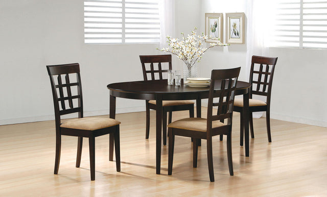Coaster Gabriel 5-piece Extension Leaf Dining Table Set Cappuccino