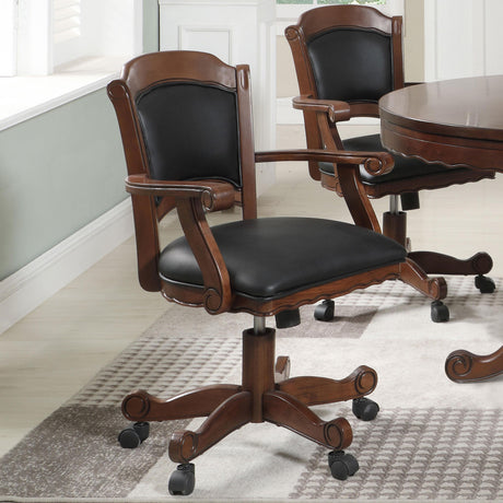 Coaster Turk Upholstered Swivel Dining and Game Chair Tobacco