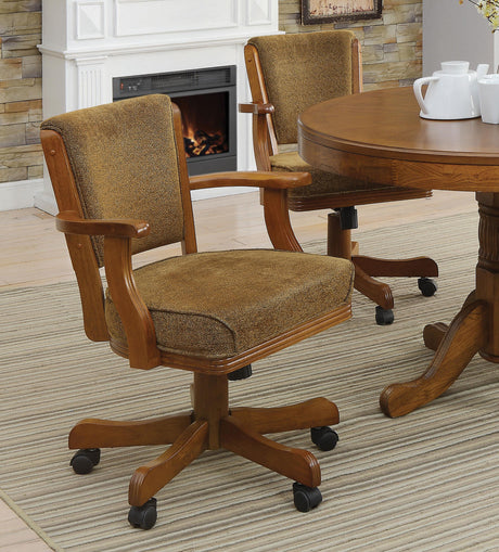 Coaster Mitchell Upholstered Swivel Dining and Game Chair Amber