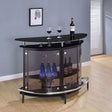 Coaster Amarillo Freestanding Glass Top Home Bar Wine Cabinet Black