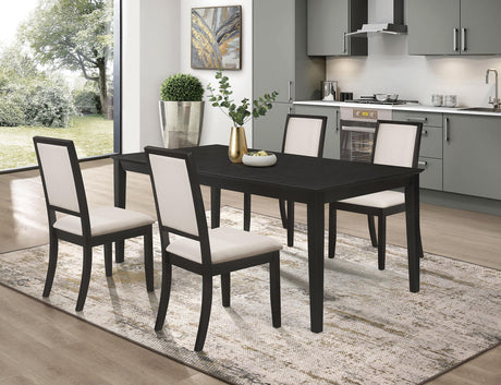 Coaster Louise 5-piece Rectangular Extension Leaf Dining Set Black
