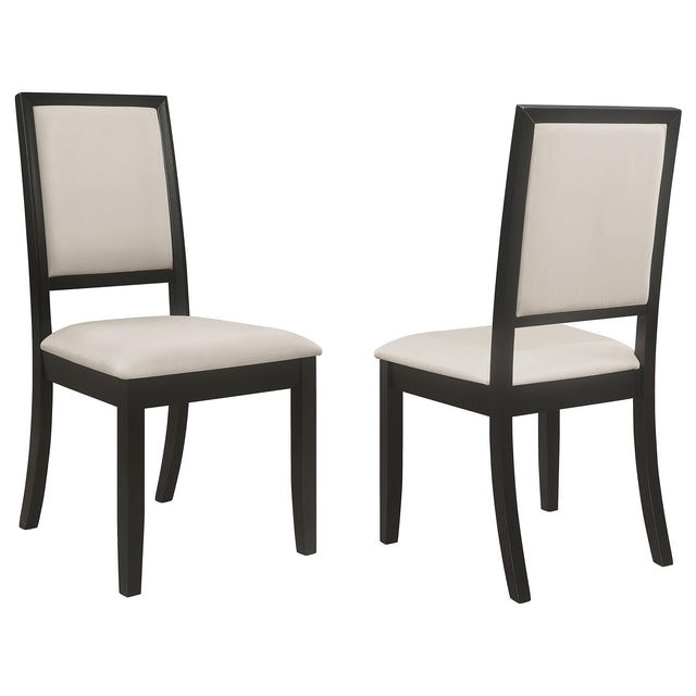 Coaster Louise Upholstered Wood Dining Side Chair Black (Set of 2)