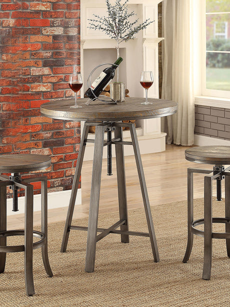 Coaster Bartlett Round 32-inch Adjustable Bar Table Brushed Nutmeg