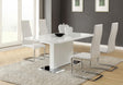 Coaster Anges 5-piece Dining Table Set White High Gloss and White