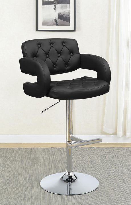 Coaster Brandi Adjustable Bar Stool Black and Chrome