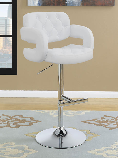 Coaster Brandi Adjustable Bar Stool Chrome and White