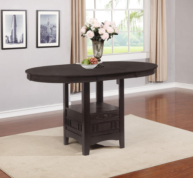 Coaster Lavon Oval 60-inch Extension Counter Dining Table Espresso