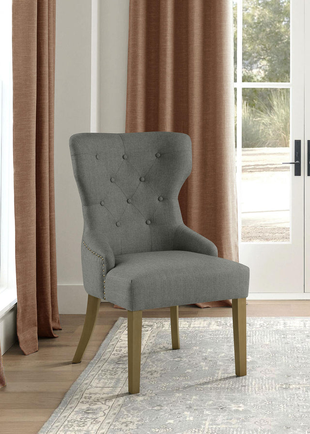 Coaster Baney Tufted Upholstered Dining Chair Grey and Rustic Grey