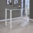 Coaster Tolbert Rectangular 47-inch Glass Top Pub Bar Table Chrome