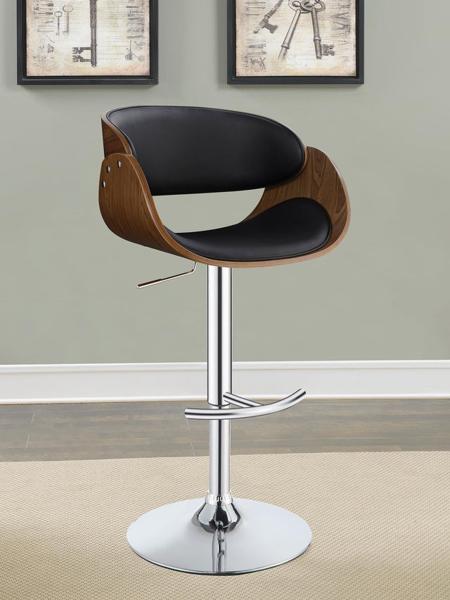 Coaster Dana Adjustable Bar Stool Black and Chrome