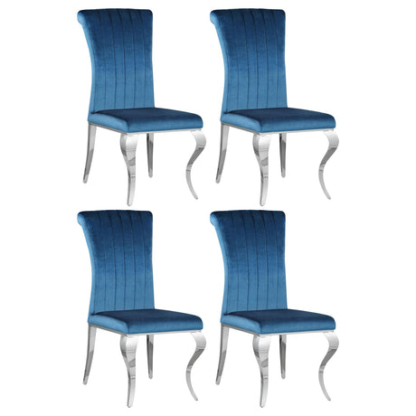 Coaster Betty Velvet Upholstered Dining Side Chair Blue (Set of 4)