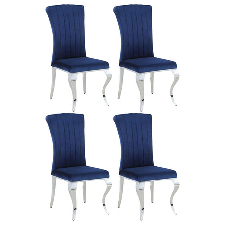 Coaster Betty Velvet Upholstered Dining Chair Ink Blue (Set of 4)