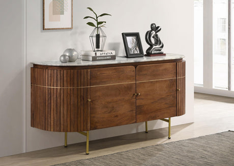 Coaster Ortega 4-door Marble Top Sideboard Buffet Cabinet Natural