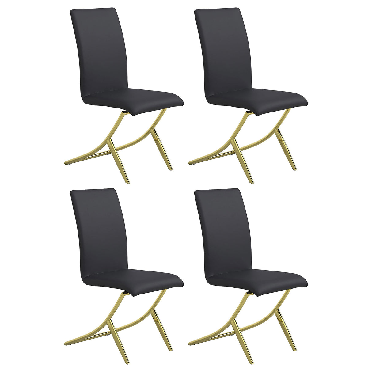 Coaster Carmelia Upholstered Dining Side Chair Black (Set of 4)