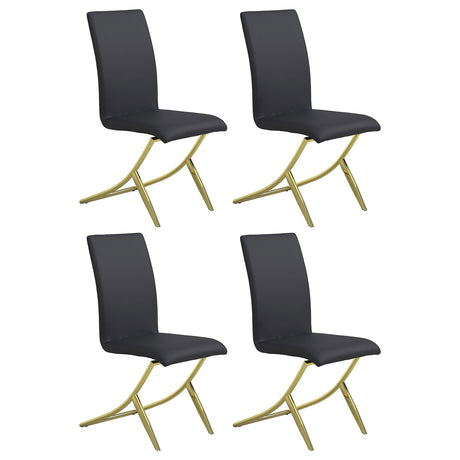 Coaster Carmelia Upholstered Dining Side Chair Black (Set of 4)