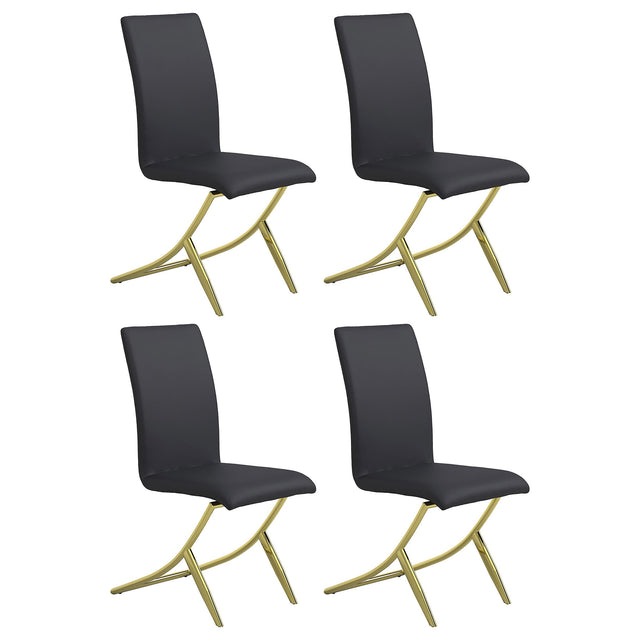 Coaster Carmelia Upholstered Dining Side Chair Black (Set of 4)