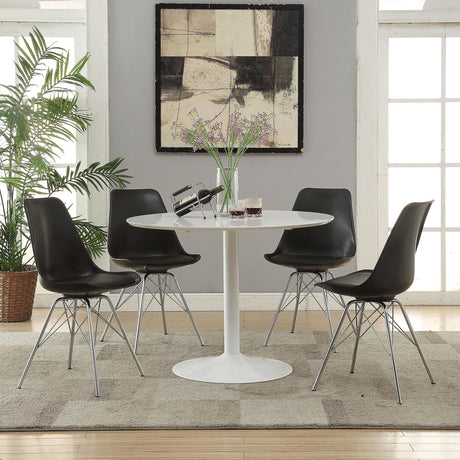Coaster Lowry 5-piece Round Dining Table Set White and Black
