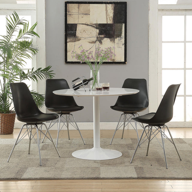Coaster Lowry 5-piece Round Dining Table Set White and Black