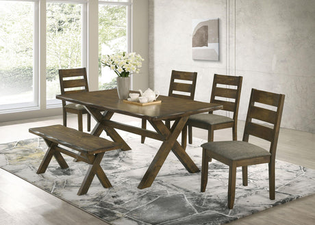 Coaster Alston 6-piece Rectangular Dining Table Set Knotty Nutmeg