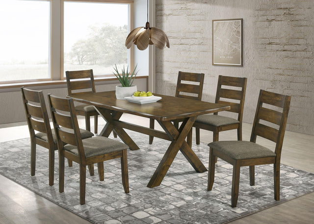 Coaster Alston 7-piece Rectangular Dining Table Set Knotty Nutmeg