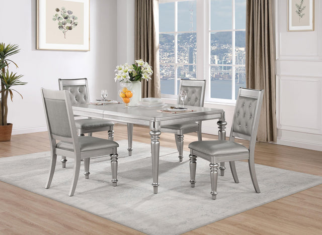 Coaster Bling Game 5-piece Rectangular Dining Set Metallic Platinum