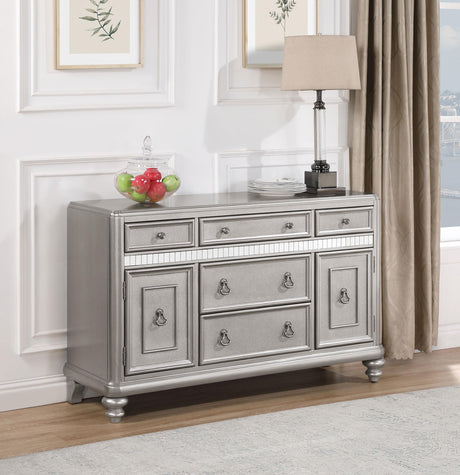 Coaster Bling Game Dining Sideboard Buffet Cabinet Metallic Platinum