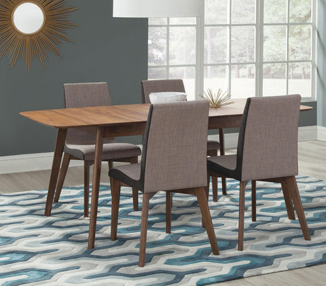 Coaster Redbridge 5-piece Rectangular Dining Set Natural Walnut