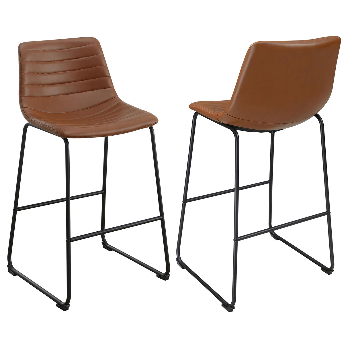Coaster Zuni Upholstered Counter Height Chair Saddle (Set of 2)