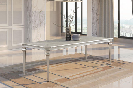 Coaster Evangeline 96-inch Extension Leaf Dining Table Silver Oak
