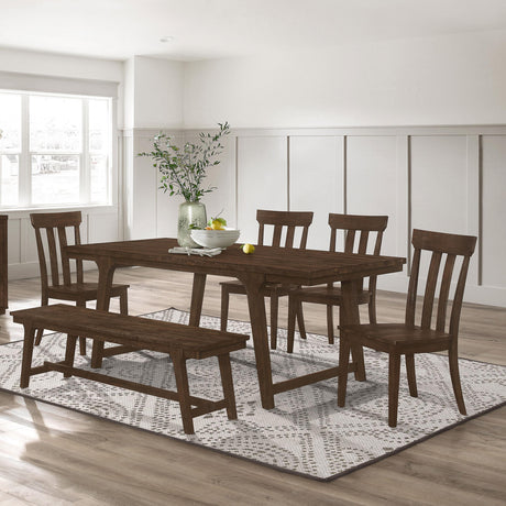 Coaster Reynolds 6-piece Rectangular Dining Table Set Brown Oak