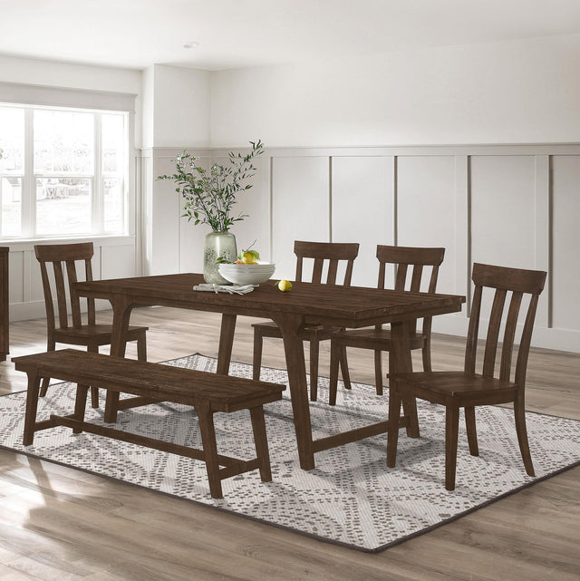 Coaster Reynolds 6-piece Rectangular Dining Table Set Brown Oak