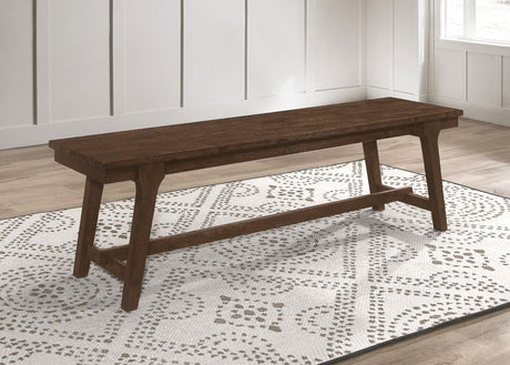 Coaster Reynolds Wood Trestle Base Dining Bench Brown Oak