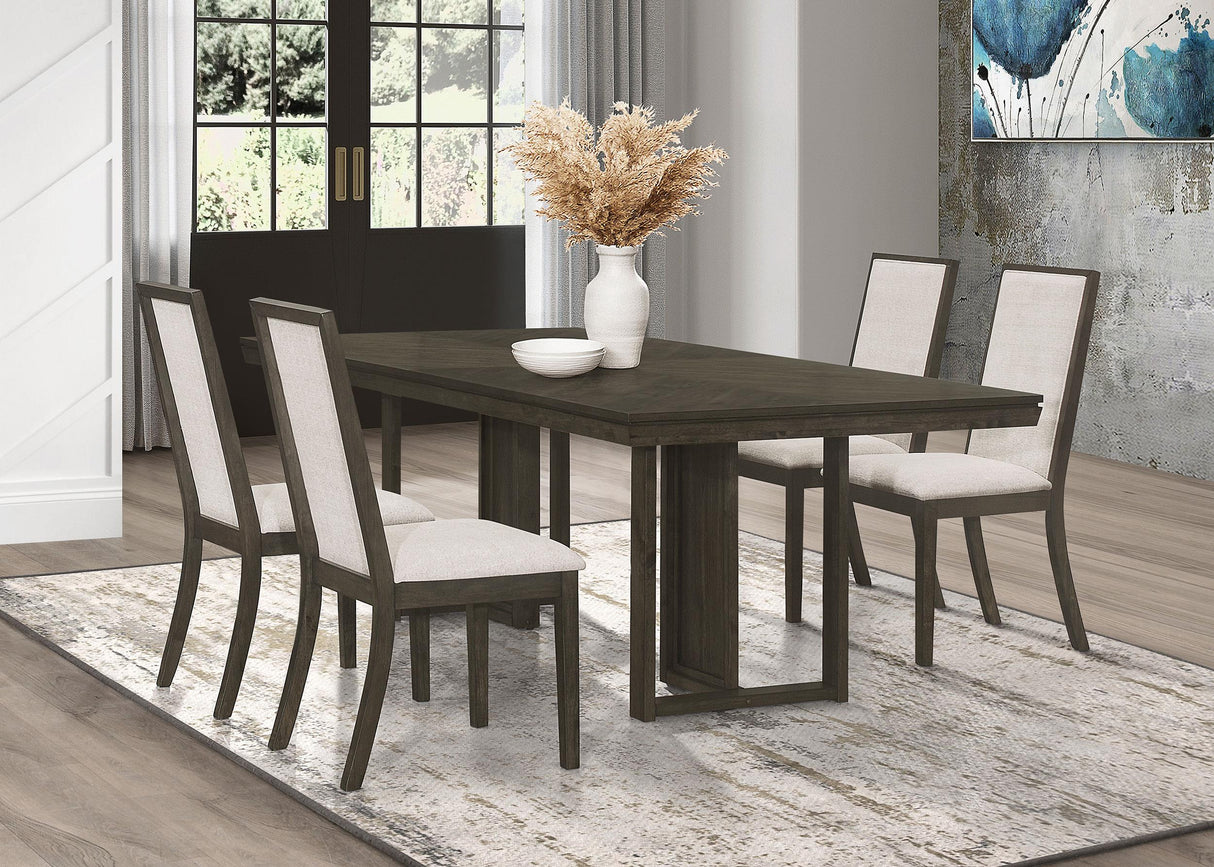 Coaster Kelly 5-piece Rectangular Dining Table Set Dark Grey