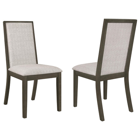 Coaster Kelly Upholstered Dining Side Chair Dark Grey (Set of 2)