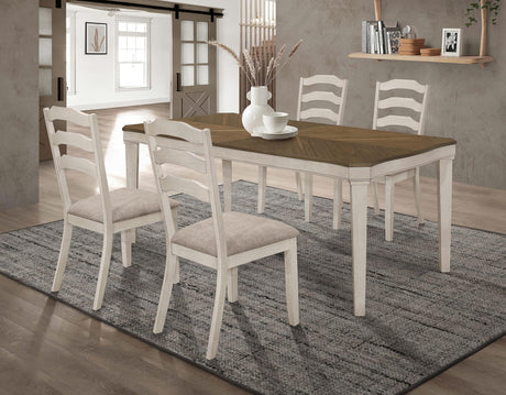 Coaster Ronnie 5-piece Rectangular Dining Table Set Rustic Cream