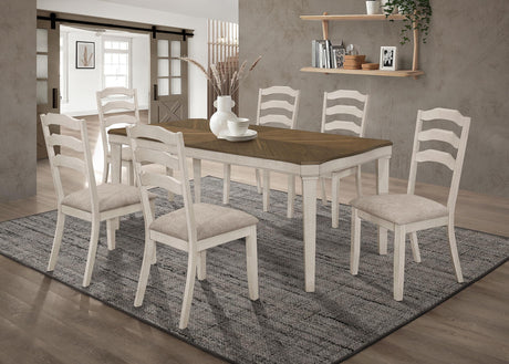 Coaster Ronnie 7-piece Rectangular Dining Table Set Rustic Cream